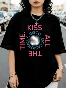 H-HarryS S-StylesS Disco Concert T-Shirt, Kiss All The Time 4 Tee - Black - View 6
