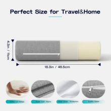 1 pieza Almohada cilíndrica de espuma de memoria, adecuada para colchón, piernas, espalda y esterilla de yoga, utilizada para soporte de cuello, espalda y piernas - Gris Oscuro - Ver 2