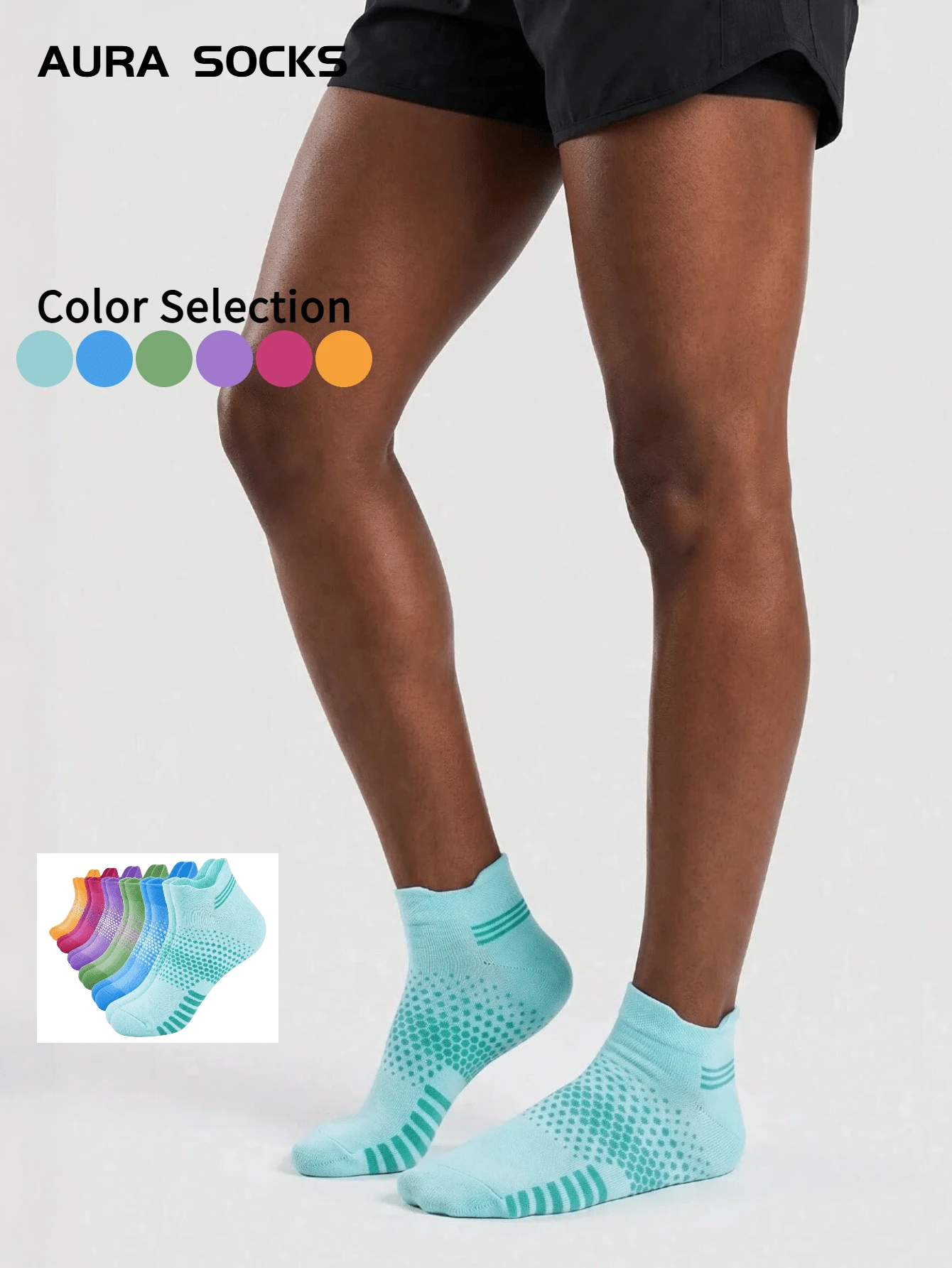 1/6 paia di calzini alla caviglia leggeri e traspiranti per donne, colori pastello versatili, adatti per saltare, ballare, correre, fitness - Multicolore - Visualizzare 1