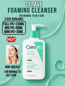 CeraVe Soothing & Purifying Foaming Facial Cleanser, Suitable For Normal To Oily Skin, Available In 30/88/236ml Sizes, Oil Control & Skin Barrier Repair, Containing Complementary Amino Acids, Triple Ceramide, Niacinamide And Sodium Hyaluronate, 0% Irritating Additives, Gentle Daily Cleansing. - CeraVe Salicylic Acid Soothing Cleansing Foaming Gel - View 2