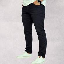 Men's Slim Trousers In Premium Jeans With Lycra Elastane (Choose Your Variation) - Negro - Ver 1