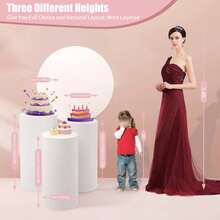 White 3 Pack Cylindrical Display Stand,Elegant Simple Iron Decor Stand With High-Temperature Baking Paint,Chic Different Heights Design For Wedding Birthday Party Dessert Table Candy Buffet - White - View 4