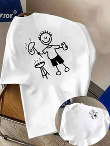 Camiseta de manga corta para hombre\Nueva colección Primavera/Verano 2026\Prenda diaria suave y transpirable, estilo casual, ropa de verano, diseño estampado, tela ligera, esencial para fiestas. - Blanco - Ver 2