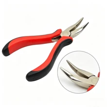 Bộ dụng cụ nối tóc - 200 hạt silicon siêu nhỏ, kìm bấm hạt bằng thép không gỉ, dụng cụ xỏ hạt kim loại và móc kéo kim để nối tóc bằng hạt, dụng cụ tạo kiểu tóc dự tiệc cosplay. - Xem 2