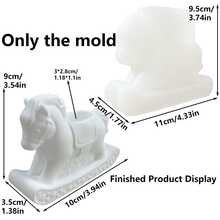 Clay Mold A Horse-Shaped/Rocking Carriage-Shaped/Bridle-Harnessed Horse-Themed Flower Pot Pen Holder Pen Stand Candle Cup Storage Box Plaster Board Silicone Mold, Which Can Be Used For DIY Resin, Plaster, Clay, Concrete, Cement Handicrafts, Silicone Molds, Etc. It Is Easy To Demold And Suitable For Various Festival Gifts And Home Decorations. - A - View 2