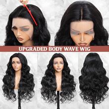30 Inch Black Body Wave Brazilian Virgin Human Blended Hair Wig 13x4 HD Lace Front Wig 200% Density Lace Front Wigs 5x5 Glueless Pre-Cut Lace Human Blended Hair Wigs Pre Plucked With Baby Hair For Daily Wear For Halloween And Christmas Parties Gift. - Natural & Black - View 10