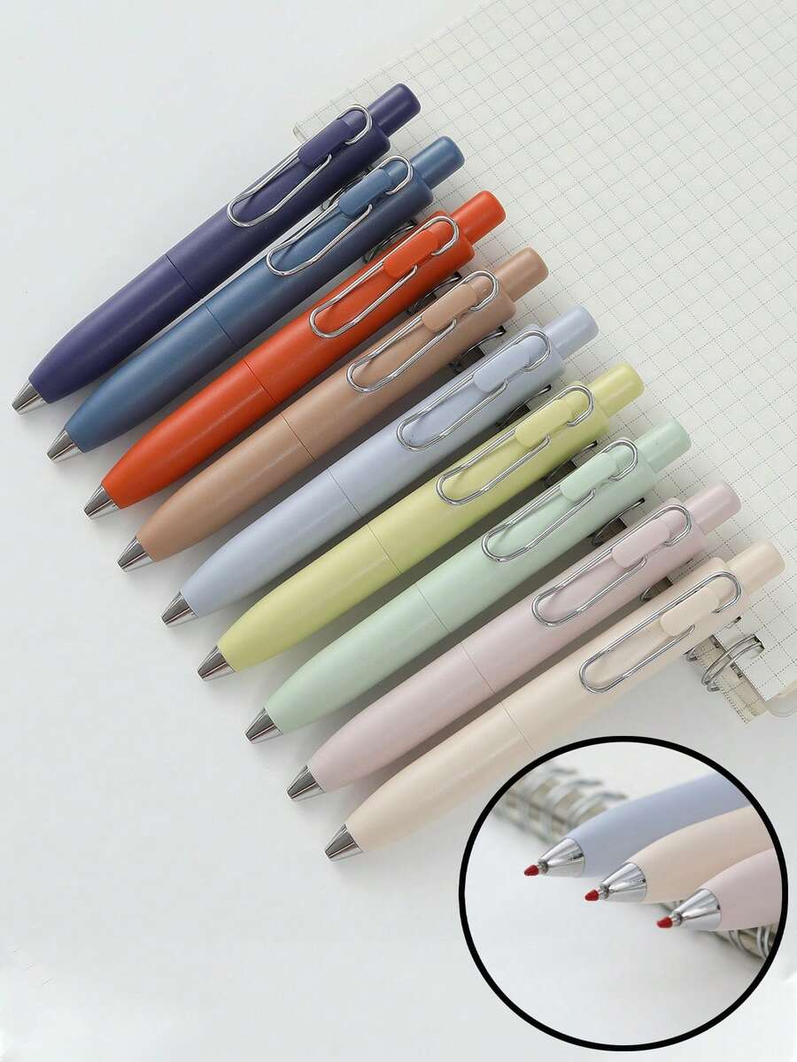 6支装可爱迷你按动式圆珠笔，书写流畅，方便携带，适合返校、圣诞节、复活节礼物、活动赠品、学校奖品、办公用品等。