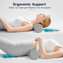 1 pieza Almohada cilíndrica de espuma de memoria, adecuada para colchón, piernas, espalda y esterilla de yoga, utilizada para soporte de cuello, espalda y piernas - Gris Oscuro - Ver 3