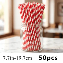 Rainbow Series - New Year Valentine's Day Straws 30pcs/50pcs, Multiple Colors Available, Disposable Paper Straws, Wedding Anniversary Party Decoration, Christmas Decoration, Holiday Supplies - Multicolor - View 16