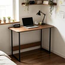 Lislark Computer Desk, Office Desk PC Laptop Writing Study Desk Metal Legs And Wood, Strong Frame, For Home Office Workstation - A - View 10