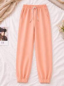 Women Jogger Pants Pantalones Mujer Relax Fit Elastic Cuff Streetwear Trousers - Rosa - Ver 2