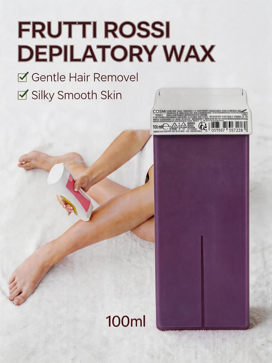 COSMI MILANO Made In Italy Fat-Soluble Depilatory Wax 100ml Cartridge, Enriched Effective And Precise Hair Removal, Compatible With Roller Wax Heater, Uniform Application, Suitable For Legs, Arms And Body, Good Adhesion To Hair, Practical For Home Hair Removal, Professional Body Care Available In Different Models, Ideal For Summer Hair Removal. - CON FRUTTI ROSSI - View 1