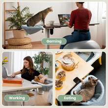 1 chiếc giường cho mèo gấp gọn hình bán nguyệt lõm tiết kiệm không gian, bàn/giường cho mèo có thể điều chỉnh, tải trọng tối đa 40lbs (khoảng 18kg) - Xám - Xem 7
