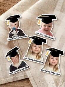 Personalized Birthday Party Decorations, Including Custom Face And Head Stickers, Graduation Cap Design, Suitable For Personalized Parties, Birthdays And Various Celebrations. Colorful Paper, Photo Color Paper, Face Color Paper, Birthday Decorations, Bachelor Party Decorations, Baby Shower Decorations, Birthday Party Gifts - Multicolor 2 - View 4