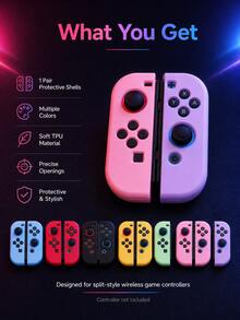 Soft Silicone Full Protective Case For Nintendo Switch OLED/Switch NS Joy-Con Controller, Anti-Slip Anti-Sweat Shock-Proof Gaming Accessories, Cute Macaron Colors, Designed Compatible With Switch Players, Compatible With Switch NS/Switch OLED, Various Color Combinations Available, Switch Gaming Accessories, Controller Accessories, Pink, Anti-Drop Anti-Slip, Anti-Scratch - Multicolor - View 5