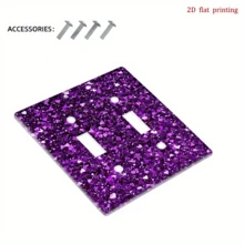 1 tấm ốp công tắc điện màu tím lấp lánh - Tấm ốp ổ cắm điện bề mặt bóng, phù hợp với công tắc đơn/đôi, dễ dàng lắp đặt bằng kẹp/keo dán cho phòng ngủ, nhà bếp, phòng khách - Tấm phẳng 2D bóng - Nhiều màu - Xem 10