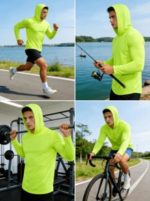 Men's 5-Pack Performance Long Sleeve Hoodies - Breathable Polyester Micro Mesh | Athletic Fit For Sports & Casual Wear - Yellow - View 5