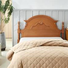 1pc Oversized Lightweight Soft Quilted Bed Cover, Thin Bedspread For Double Bed, All Season Bedding, Spring & Summer - Rhombus - Beige - View 19