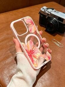 Watercolor Hibiscus Flowers White Background Element Design Pink Magnetic Phone Case For IPhone 16/15/14/13/12/11/X/XS - Slim TPU Protective Cover, Anti-Slip & Scratch Resistant | Perfect Birthday Present For Her | Summer Gift Idea - 粉色 - 查看 7