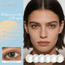 Lalens 一副6个月抛型隐形眼镜，直径14.2毫米，基弧8.6毫米，小瞳孔石墨色，适用于日常化妆、眼部美妆、角色扮演，浅色和深色瞳孔均可佩戴，打造自然妆效。 - Hidrocor Graphite - 查看 7