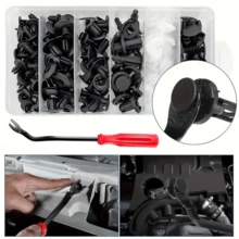 105件套汽车紧固件工具包，包含拆卸工具，适用于多种车型，内含尼龙塑料铆钉、门板卡扣、保险杠卡扣及其他配件，专为汽车维修而设计。 - 汽車緊固件套裝 - 查看 4