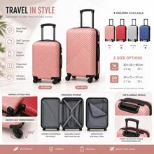 16"/20" Compact Short-Trip Luggage, 360° Smooth Rotating Wheel System, Suitable For Business Commute And Weekend Getaway - Pink - View 2