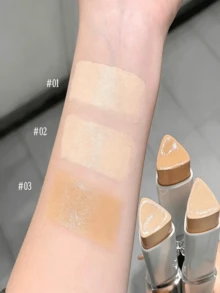 双头粉底遮瑕棒，二合一膏状修容提亮产品，内置刷头，持久防水，全效遮瑕，柔滑哑光妆效，快速上妆，适合所有肤色 - A - 查看 3