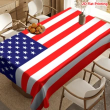 1/2pcs Independence Day Tablecloth, American Flag Pattern Tablecloth, Polyester Material, Suitable For Kitchen, Dining Room, Coffee Table, Picnic, Camping, Countryside, Decoration, Independence Day Theme Design, Minimalist Style, Multi-Scene Applicable, Essential Home Decor - Multicolor - View 6