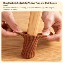 4 buah Pelindung Kaki Kursi Tebal, Kaus Kaki Furnitur Rajutan Elastis dengan Alas Felt, Penutup Kaki Kursi Makan dan Sofa Tahan Aus dan Senyap, Perlindungan Lantai Anti Gores - A - View 7