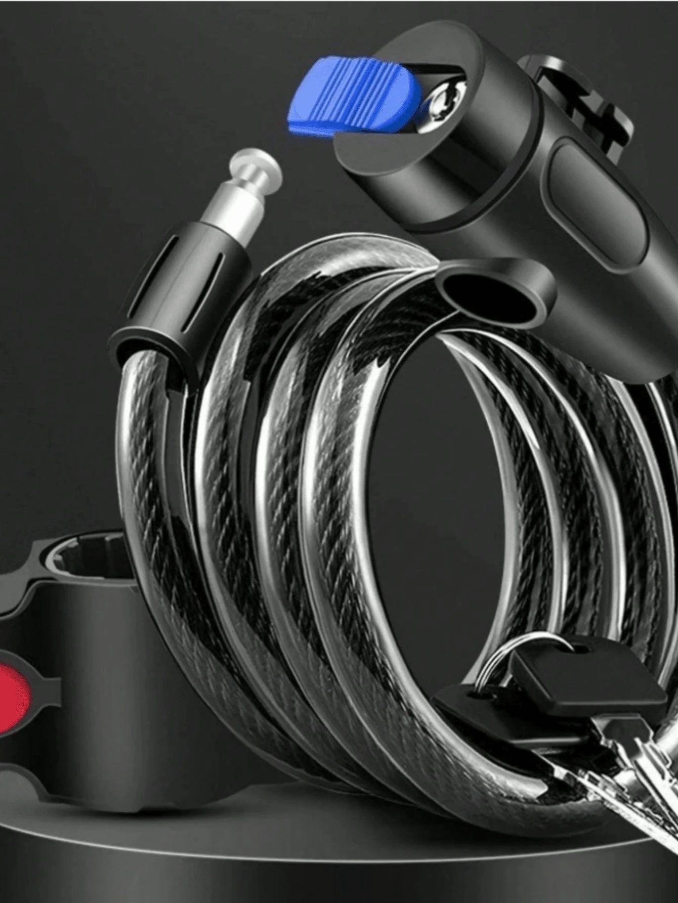 1pc 84cm/33.07in Stainless Steel Anti-Theft Bicycle Lock, Universal Security Lock With 2 Keys, Suitable For Bicycles, Motorcycles And Bicycle Accessories