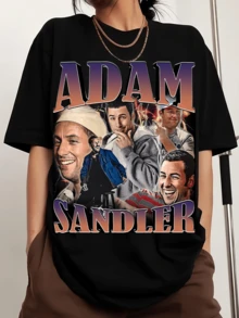 Adam Sandler Vintage 90s Printed Men's Sports T-Shirt With Crew Neck And Short Sleeves - Black - View 1