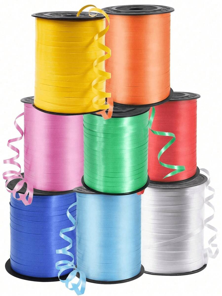 1/3 Roll 250 Yards Colorful Curly Satin Ribbon, Reusable Decorative Ribbon For Balloons, Gifts, Crafts