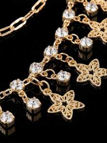 1pc Bohemian Style Water Drop Rhinestone Hair Chain, Elegant Bridal Hair Accessory, Suitable For Daily Wear, Christmas Gift, Tassel Headband, Wedding - Multicolor - View 6