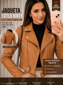 Women's Leather Jacket With Zipper, Elegant Winter Style, Immediate Shipping, Autumn And Winter - Lạc đà - Xem 5
