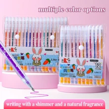 48pcs Metallic Glitter Pens, Liquid Quicksand Sparkling Pens, Neon Highlighter Pens, Suitable For Painting, Doodle, Watercolor, DIY Album, Greeting Cards, Crafts, Birthday, Christmas, Valentine's Day, New Year Gifts, Easter Gifts [12pcs Pens + 36pcs Refills] - 48pcs - View 2
