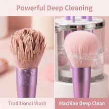 3-In-1 Electric Makeup Brush Cleaner, Automatic Makeup Brush Cleaning Machine With Brush Dryer, Portable USB Deep Cleaning Set For Various Size Makeup Brushes, Mother's Day & Girlfriend Gift - White - View 6