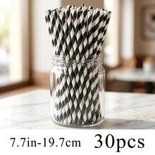 Rainbow Series - New Year Valentine's Day Straws 30pcs/50pcs, Multiple Colors Available, Disposable Paper Straws, Wedding Anniversary Party Decoration, Christmas Decoration, Holiday Supplies - Multicolor - View 23