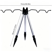 120 cm Support de canne à pêche multifonctionnel, fabriqué en matériau durable, pliable et portable, structure triangulaire se tenant fermement au sol, convient à diverses positions de canne, idéal pour la pêche - Multicolore - Voir 10