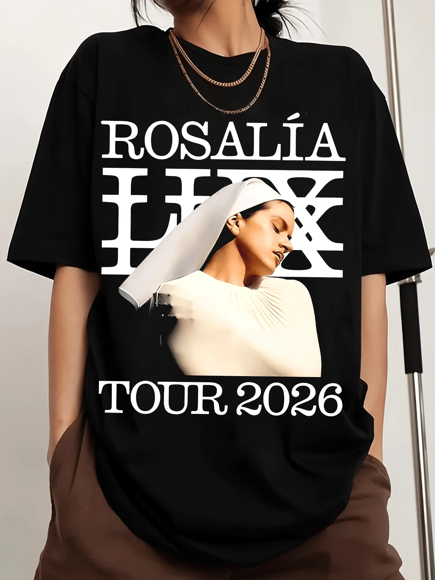 LUX Tour 2026 T-SHIRT Crew Neck Printed Men's Fashion Short Sleeve Sports T-Shirt - Black - View 1