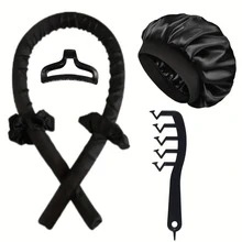 6pcs No-Heat Curling Hair Set, Includes Satin Headband, Hair Clips, Comb And Satin Scarf, Overnight Curling Tool For All Hair Types, No Damage - Multicolor - View 2