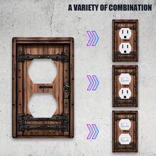 1pc Vintage Decorative 1-Gang/2-Gang Switch Plate Cover, Power Outlet Faceplate, Suitable For Kitchen, Home, Room Decor - Multicolor - View 3