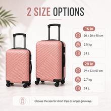 16"/20" Carry-On Luggage, 2.5kg Lightweight Trolley Suitcase, 24L/39L Large Capacity, 4 Colors Available, Suitable For Business Travel - Blue - View 5