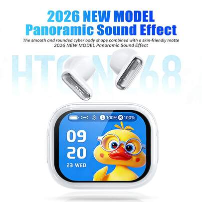  HTC NE68 蓝牙 6.0 无线耳机，LCD 全彩触控屏，AI 翻译耳机，超长续航，免费升级翻译器 APP，支持照片翻译模式