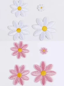 花朵燙貼補丁，可愛雛菊貼花，DIY縫紉刺繡，適用於包包、夾克、牛仔褲、衣物 - 多色 - 查看 13