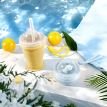1 pieza Vaso plegable portátil de silicona para bolas de hielo, vaso con pajita para bolas de hielo grandes de bricolaje, viene con vaso de agua - Multicolor - Ver 4