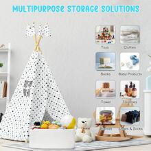 Small Storage Basket, Woven Toy Basket, Gift Basket, Closet Storage Box With Handle, Cubic Decorative Box - Multicolor - View 12
