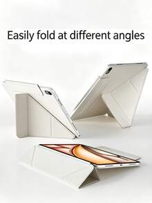 1 pieza Funda compatible con iPad 10th/11th/Air 11 pulgadas M4/M3/M2 (2026 y 2025 y 2024) Funda magnética delgada y potente para Air 5/4th de 10.9 pulgadas, 4 ángulos de soporte, cubierta de soporte vertical, con función de encendido/apagado automático y soporte para lápiz - Blanco - Ver 3