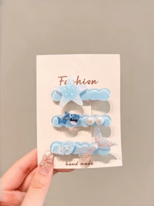 3件組海洋風海星與章魚髮夾，可愛水母仿珍珠髮夾，亮片鱷魚夾Y2K美學髮飾，適合日常與派對佩戴 - 彩色 - 查看 6