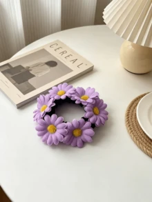 1/4 Peças Scrunchies de Cabelo Girassol, Estilo Havaiano, Acessórios de Cabelo para Praia, Decoração de Festa de Casamento, Boêmio, Adequado para Uso Diário, Fofo e Elegante, Festival, Aniversário - Multicolorido - Visão 14