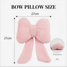 Oaoleer 2 Pack Bow Car Headrest Pillows Plush Neck Pillows For Travel Driving Office Chair Head Support Cushions, Also Cute Car Decor Accessories For Women (Pink) - Multicolor - View 3